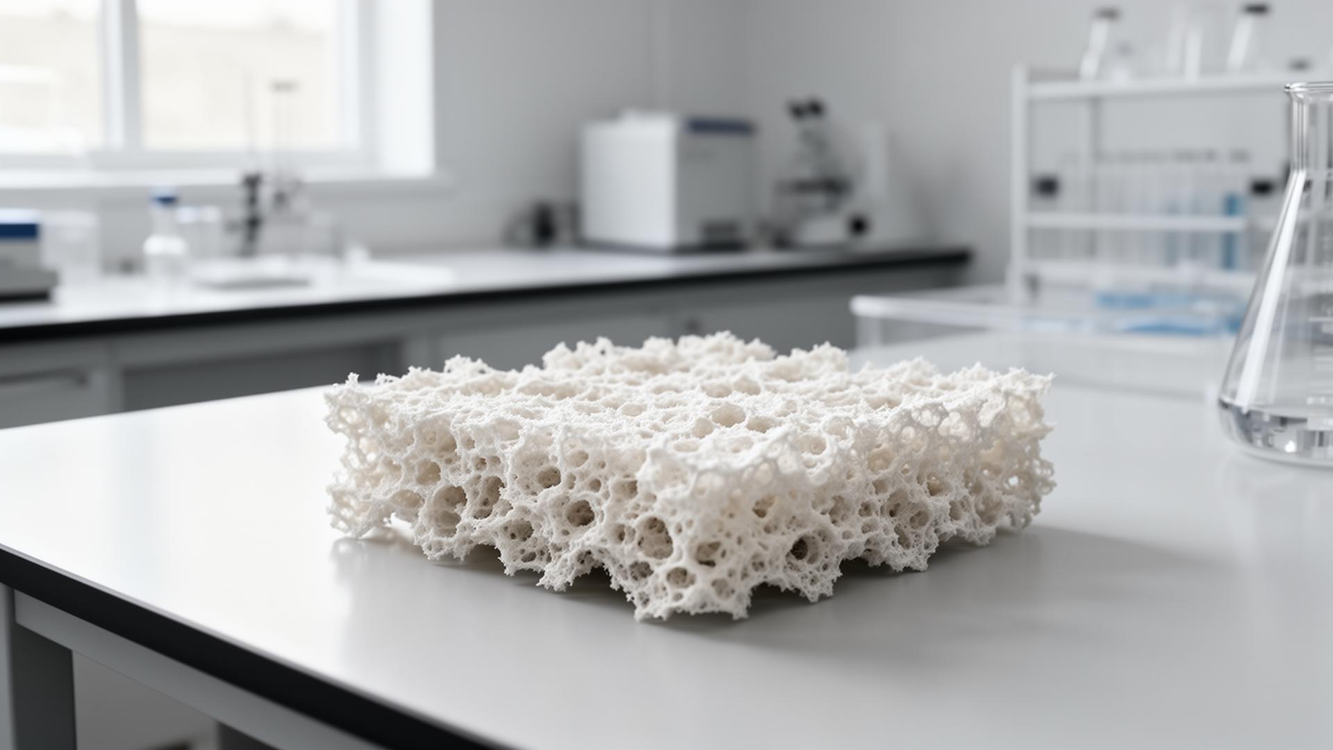 Minimal scientific laboratory with porous cellulose sample