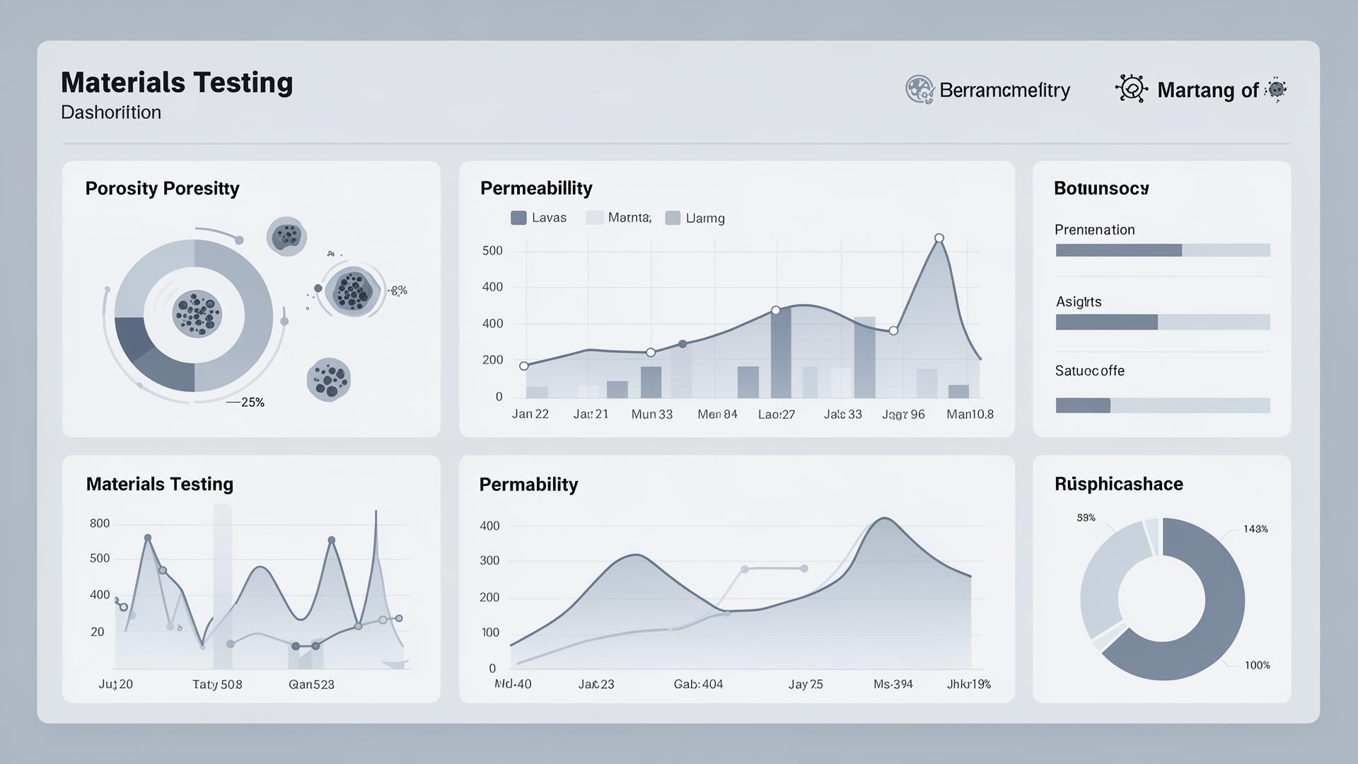 Materials testing dashboard visualisation